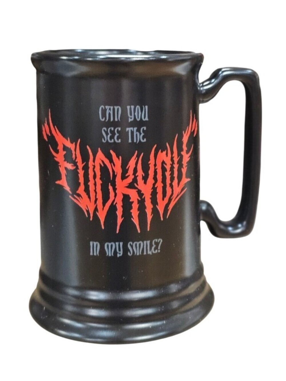 Killstar Sinister Smile Schooner Mug "Can You See The F*ck You In My Smile?" NEW